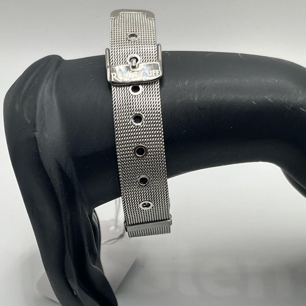 Rustic Cuff silver mesh belt buckle bracelet